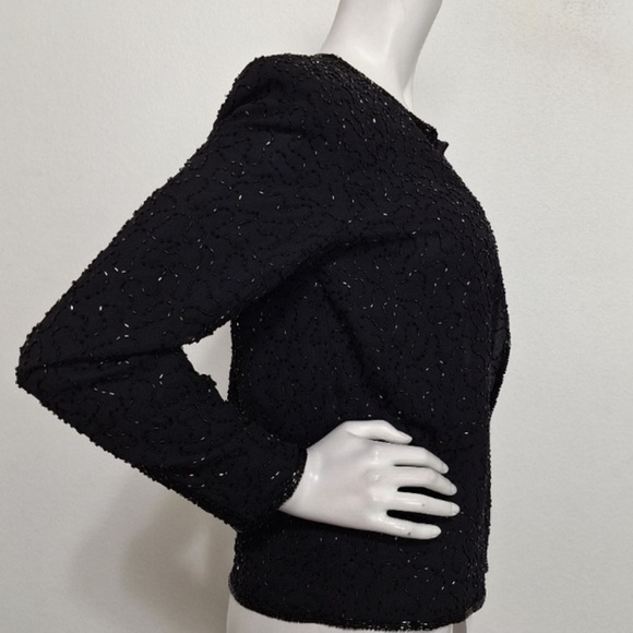 JMD New York Vintage Black Fairy Beaded Witchy Whimsigoth Jacket Size PS - Picture 6 of 12